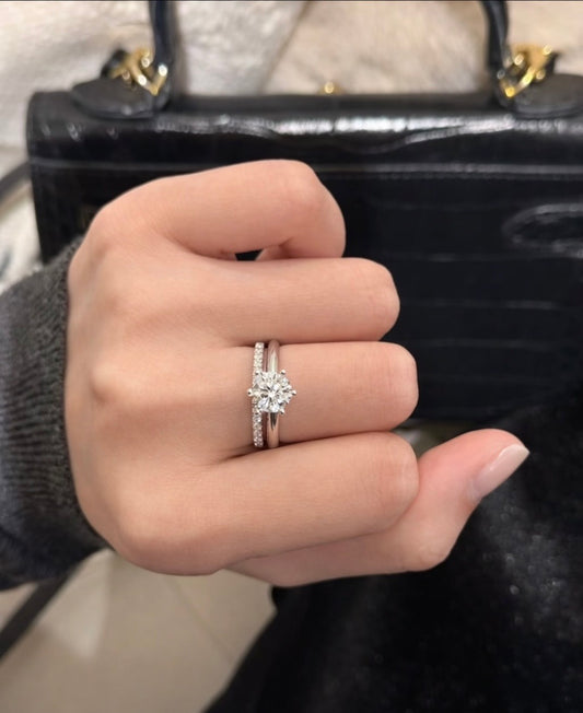 Classic Six-Prong Solitaire Ring 2 Carat | Rhodium-Plated Sterling Silver - Lunelle Atelier