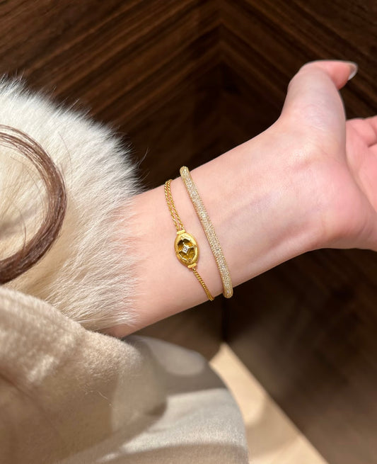 Tiger's Eye Gilded Guardian Bracelet | 18K Gold Plated Sterling Silver - Lunelle Atelier