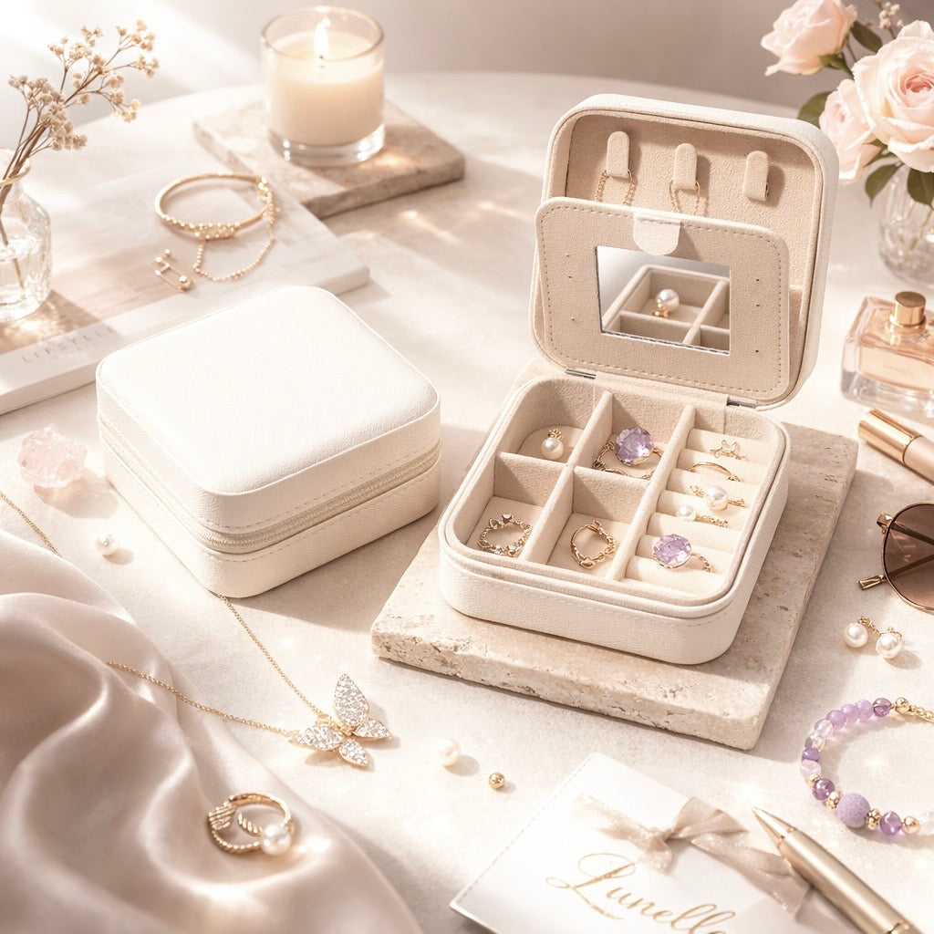Lunelle Mini Jewelry Box with Mirror - Lunelle Atelier