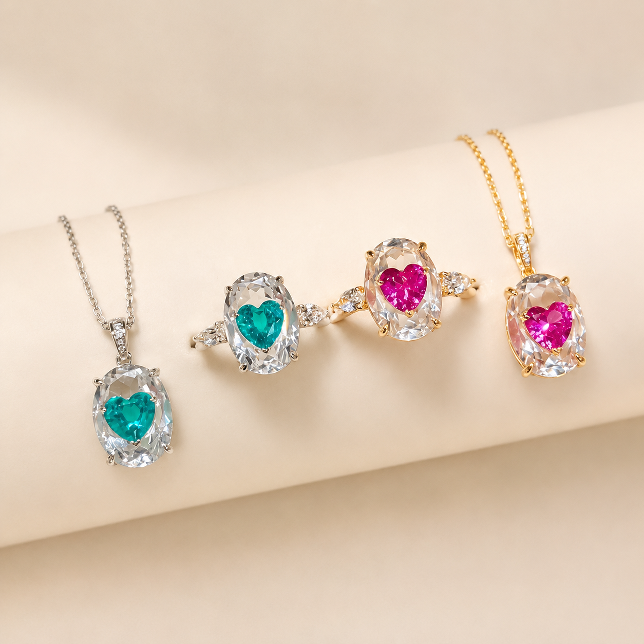 Heart of Light Ring|Paraiba Blue Lab-Grown Gemstone