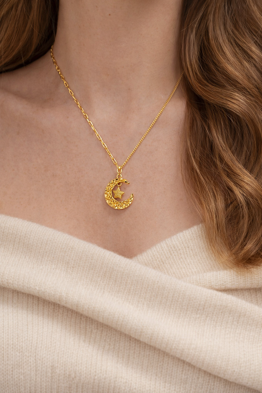 Moonlit Stardream Necklace | 18K Gold Plated Sterling Silver