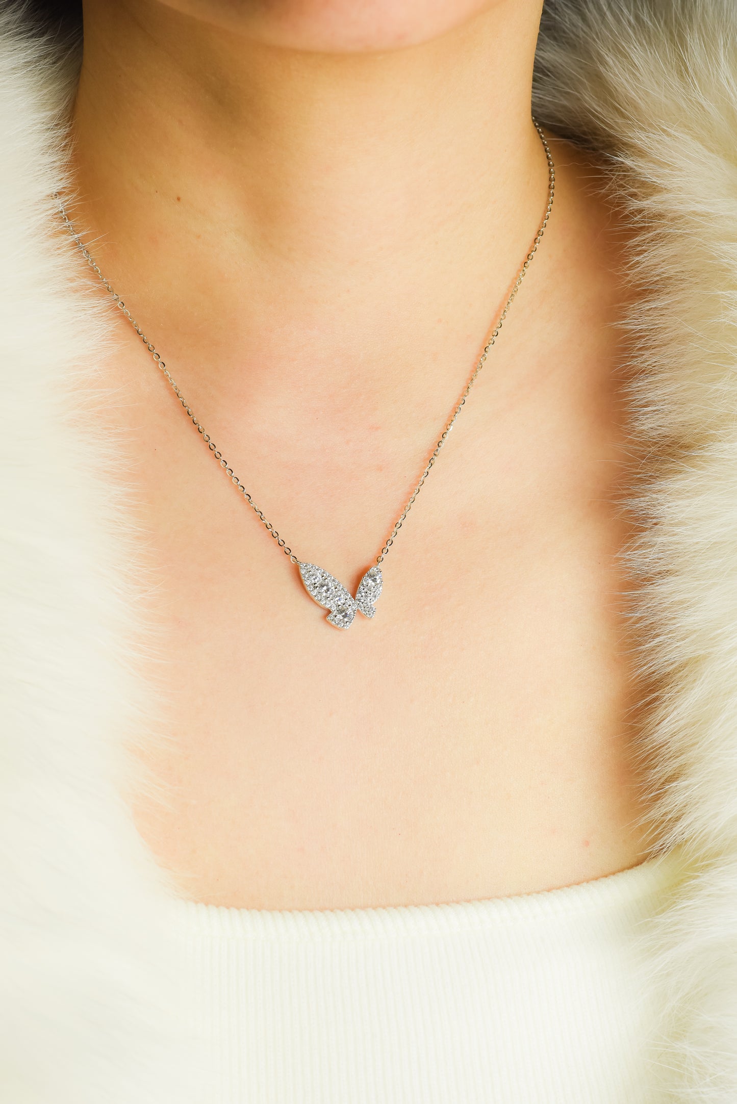 Lumière Butterfly Moissanite Necklace - Lunelle Atelier