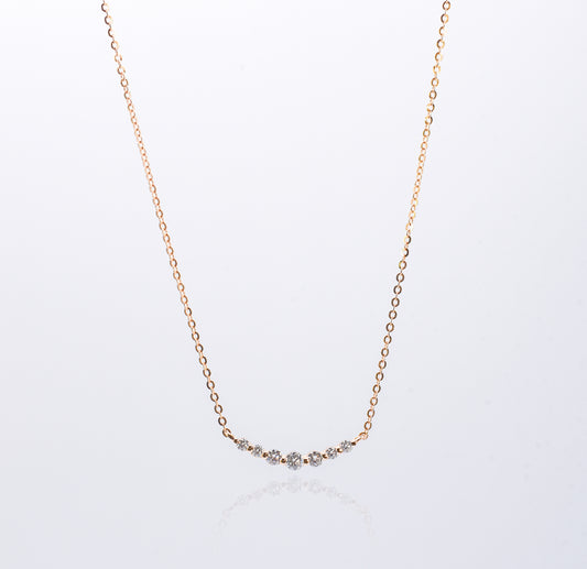 Petite Moissanite Smile Necklace, Champagne Gold - Lunelle Atelier