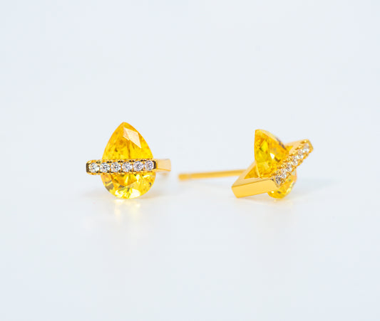 Golden Dew Stud Earrings - Lunelle Atelier