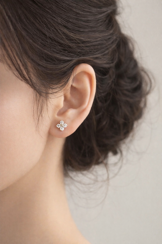 Lucky Petal Mini Stud Earrings | Sterling Silver - Lunelle Atelier