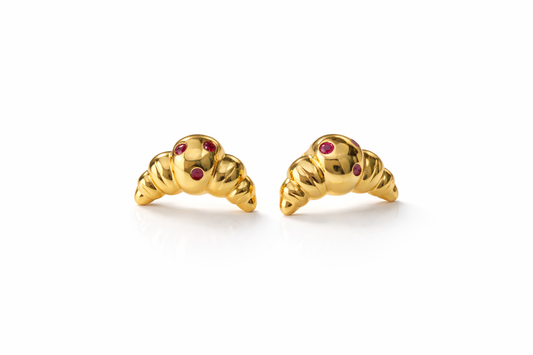 Croissant Spark Stud Earrings - Lunelle Atelier