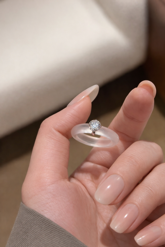 Chalcedony Aura Ring - Lunelle Atelier