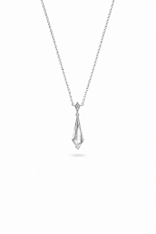 Cold Light Crystal Drop Necklace - Lunelle Atelier