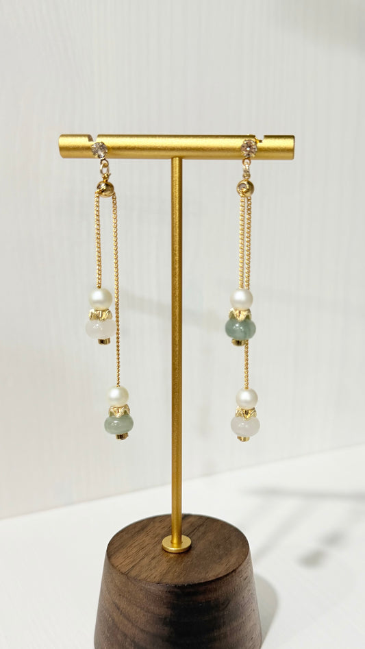 Tianshan Jade Drop Earrings - Lunelle Atelier