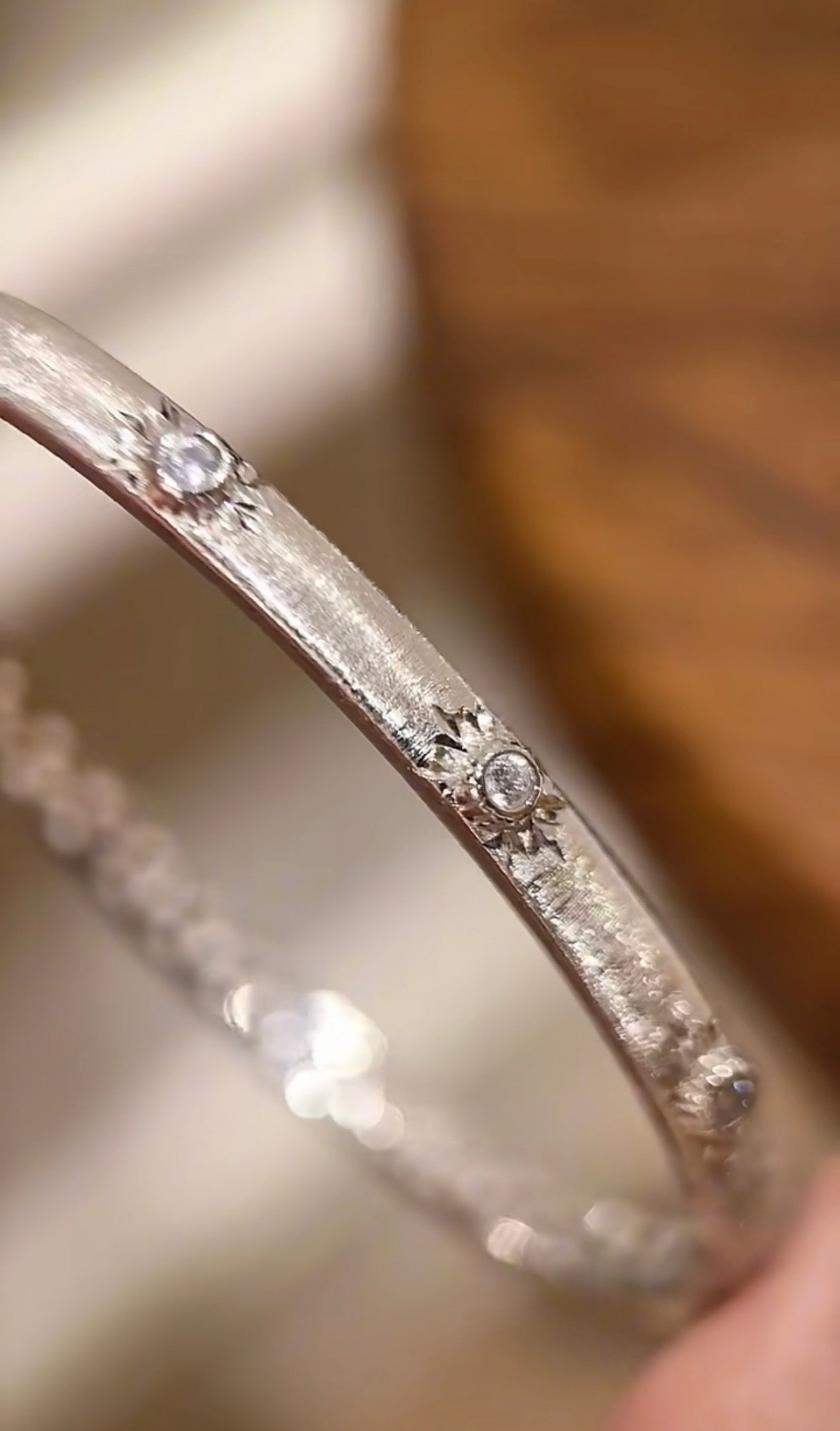 Stella Brushed Silver Bangle - Lunelle Atelier