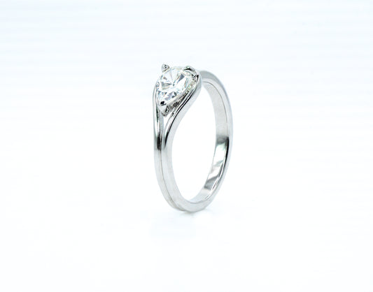 Pear-Shaped Ring | Rhodium-Plated Sterling Silver - Lunelle Atelier