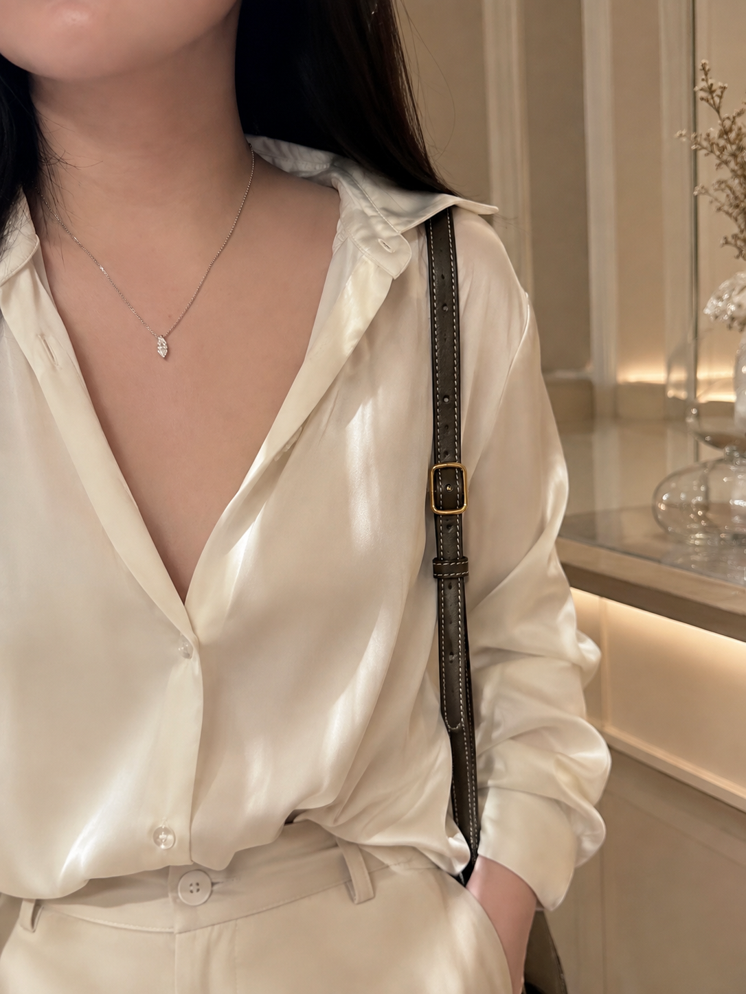 Lunelle Atelier marquise cut solitaire necklace featuring a single elegant gemstone on a delicate chain.