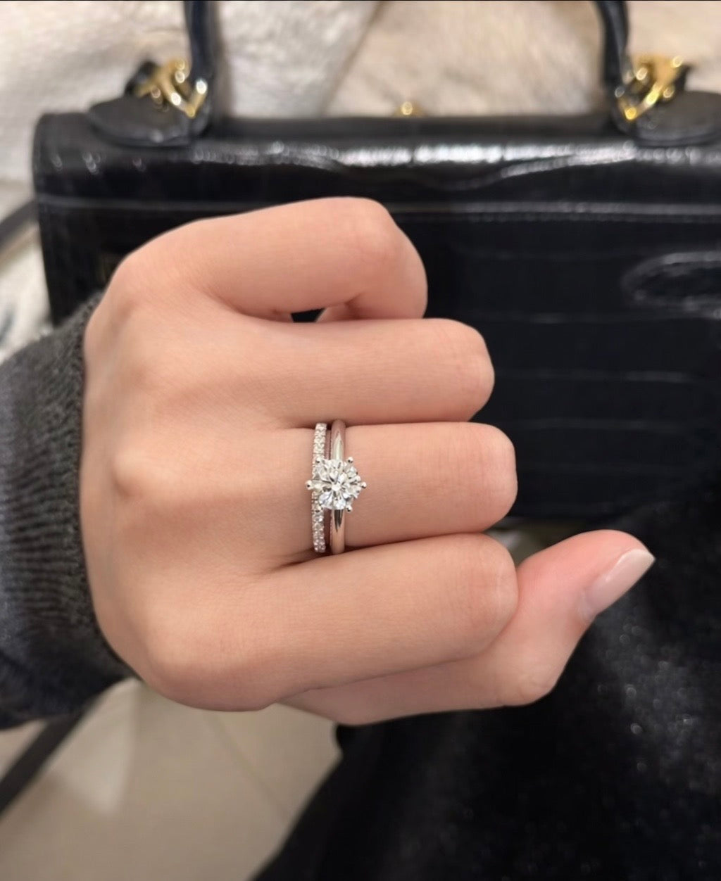 Classic Six-Prong Solitaire Ring 2 Carat | Rhodium-Plated Sterling Silver - Lunelle Atelier