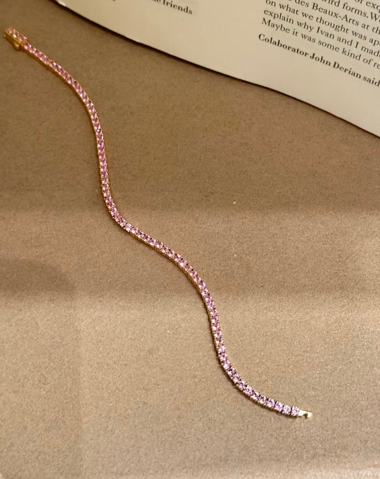 Lunelle Atelier petite tennis bracelet with small sparkling stones on a delicate silver chain.