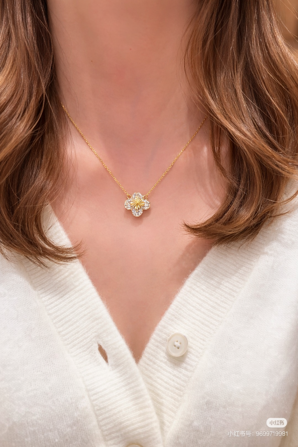 Clover Spark Necklace | 18K Gold Plated Sterling Silver