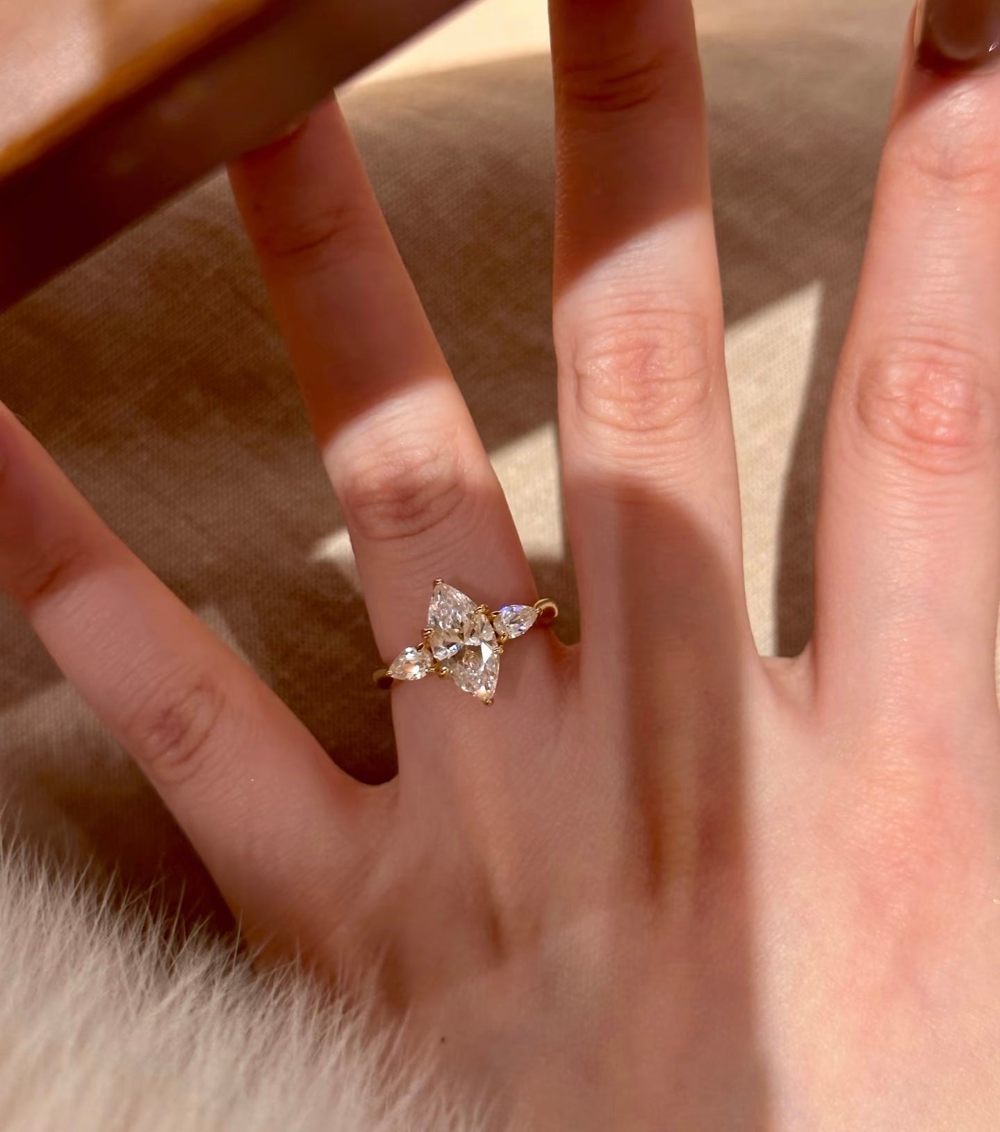 Marquise Aura Three-Stone Ring |18K Gold Plated S925 Silver - Lunelle Atelier