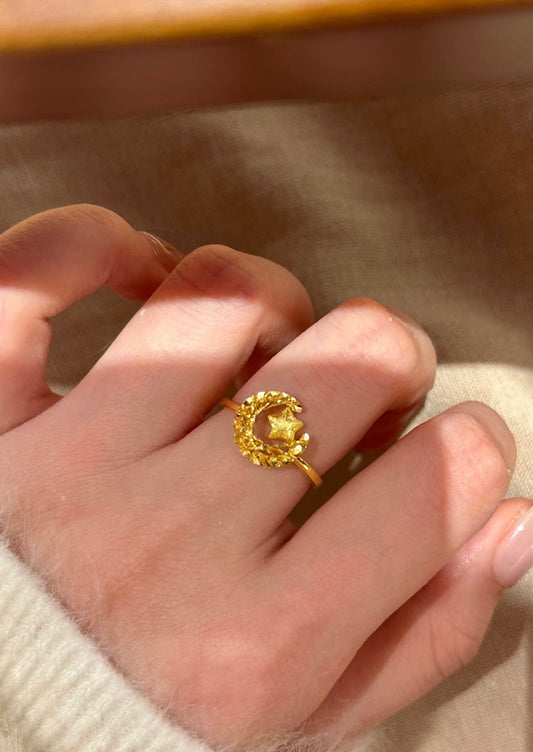 Moonlit Stardream Ring | 18K Gold Plated Sterling Silver - Lunelle Atelier