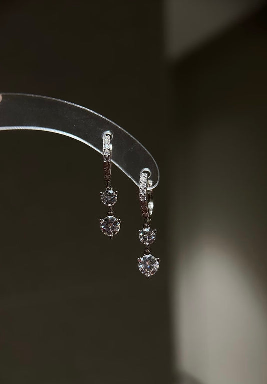 Double Drop Moissanite Hoop Earrings - Lunelle Atelier