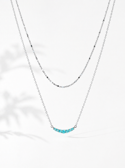 Mint Smile Necklace | Paraiba Blue Lab-Grown Gemstone - Lunelle Atelier