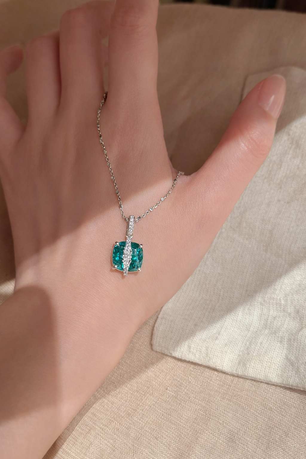 Malta Blue Overlay Pendant Necklace - Lunelle Atelier