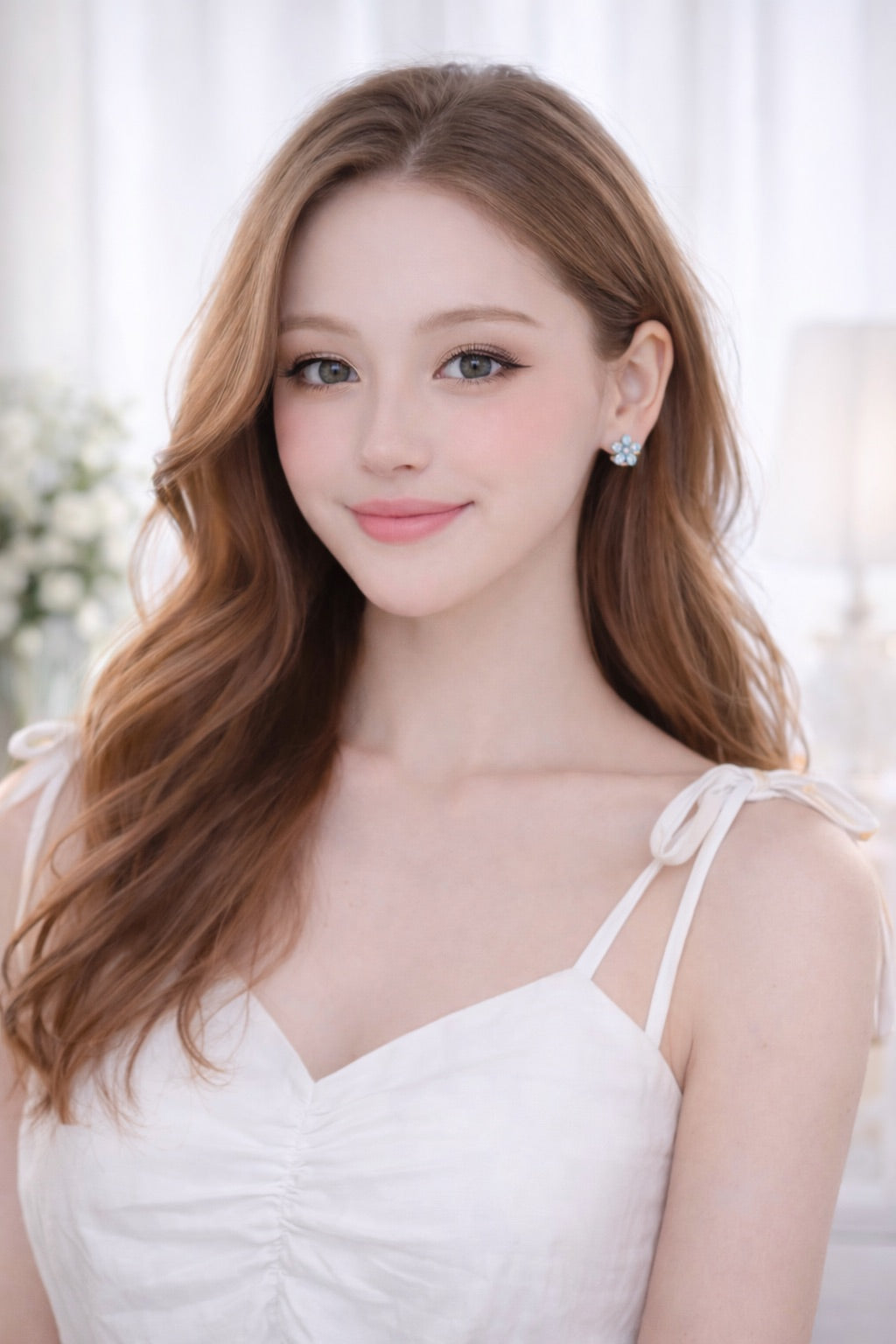 Spring Glimmer Blue Blossom Stud Earrings - Lunelle Atelier