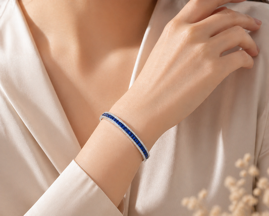 Midnight Riva Bangle | Lab-grown Sapphire - Lunelle Atelier