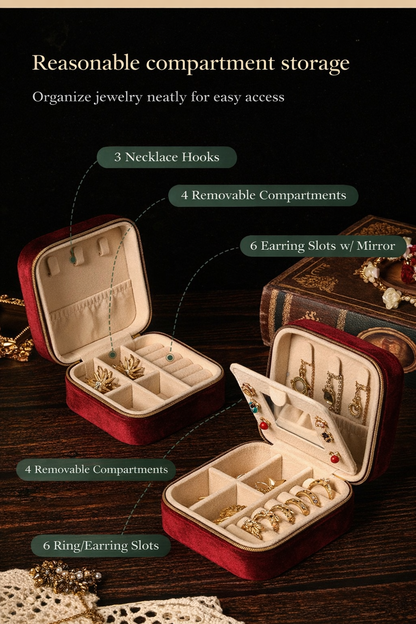 Lunelle Mini Jewelry Case with Mirror - Lunelle Atelier