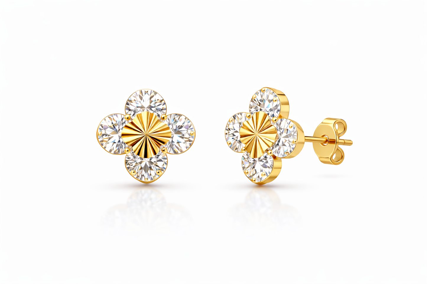 Clover Spark Earrings | 18K Gold on Sterling Silver - Lunelle Atelier