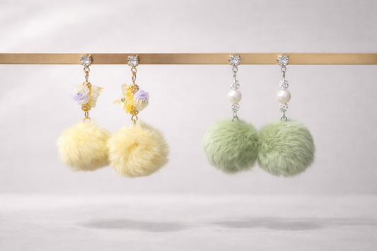 Soft Bloom Pom Pom Earrings - Lunelle Atelier