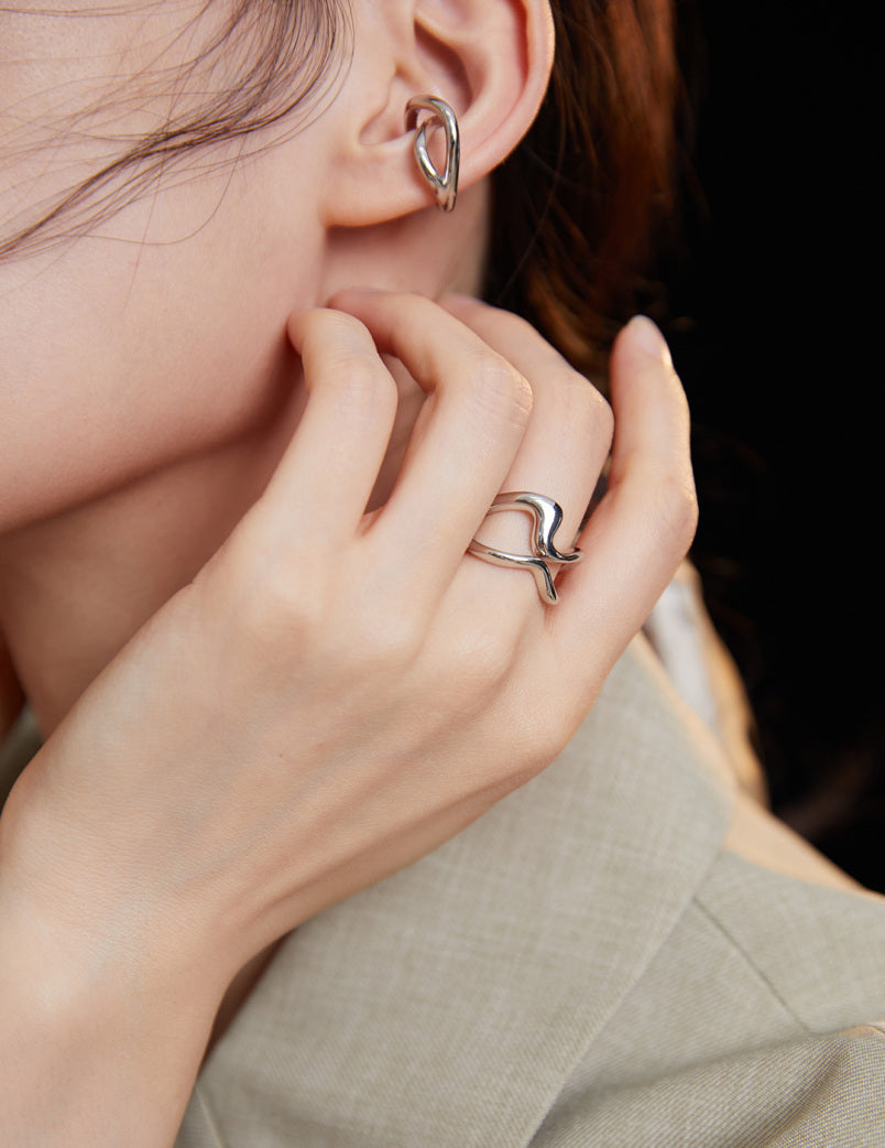 Double Wave Open Ring