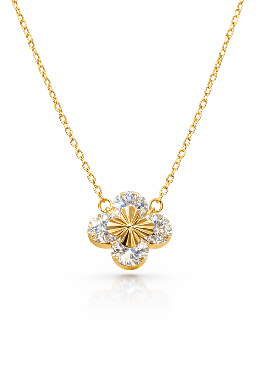 Clover Spark Necklace | 18K Gold Plated Sterling Silver