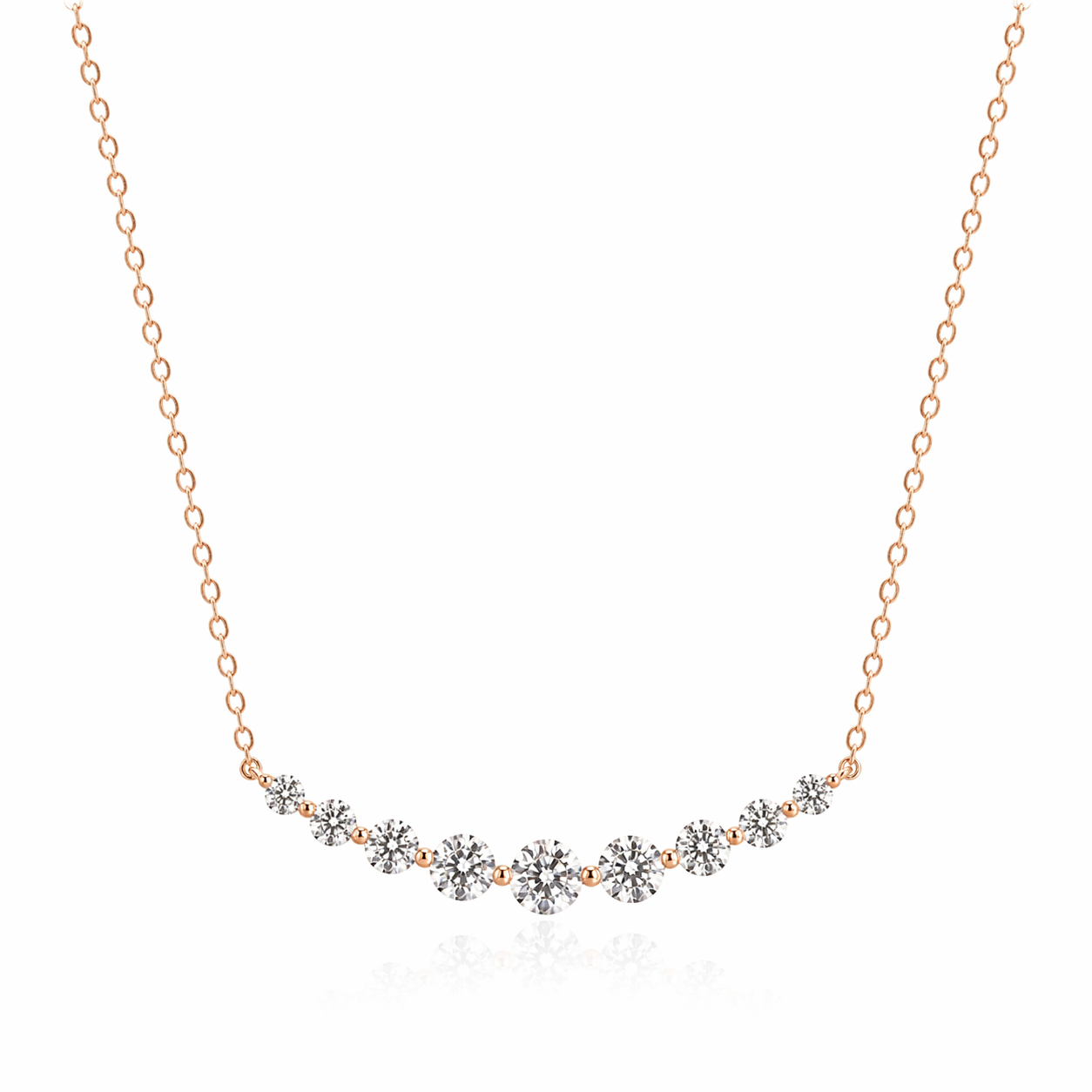 Moissanite Smile Necklace | Champagne Gold Finish - Lunelle Atelier