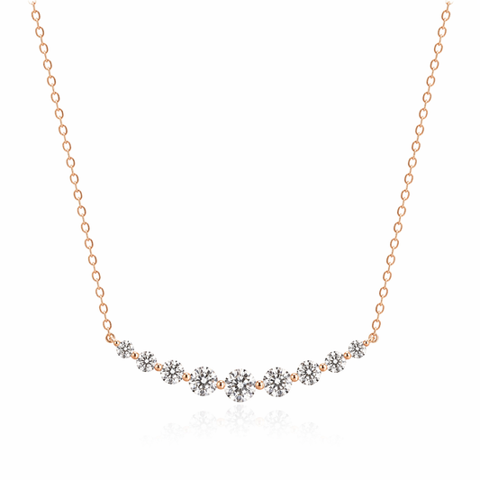 Moissanite Smile Necklace | Champagne Gold Finish - Lunelle Atelier