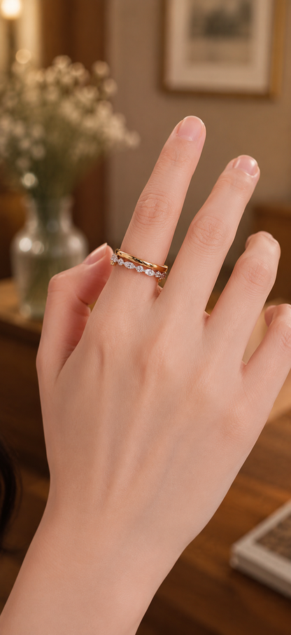 Lunelle Atelier Pivot Multi-Band Convertible Ring featuring interlocking bands in sterling silver with a modern design.