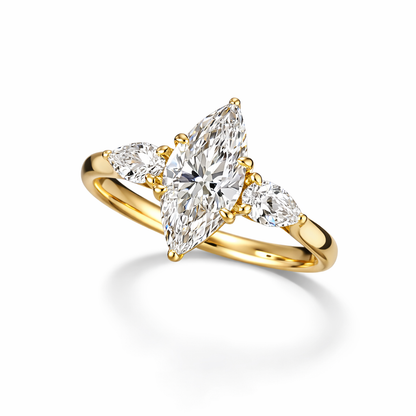 Marquise Aura Three-Stone Ring |18K Gold Plated S925 Silver