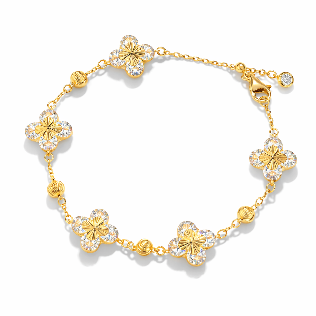 Clover Spark Bracelet, Yellow Gold
