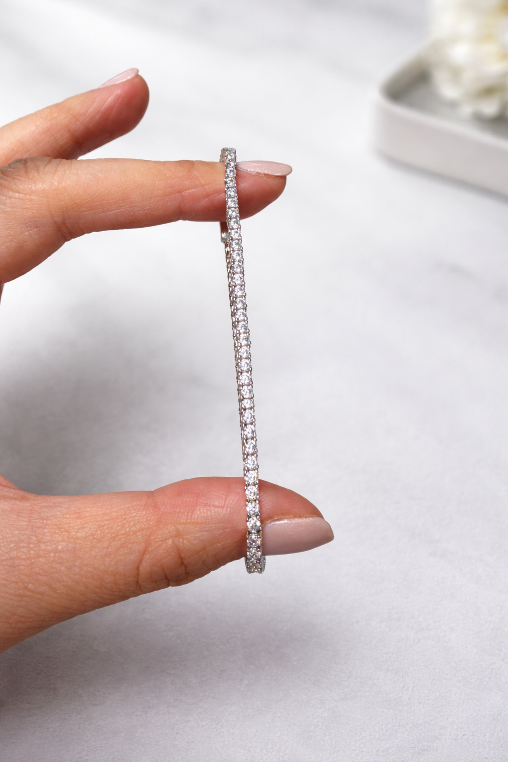 Petite Tennis Bracelet | Rhodium Plated - Lunelle Atelier