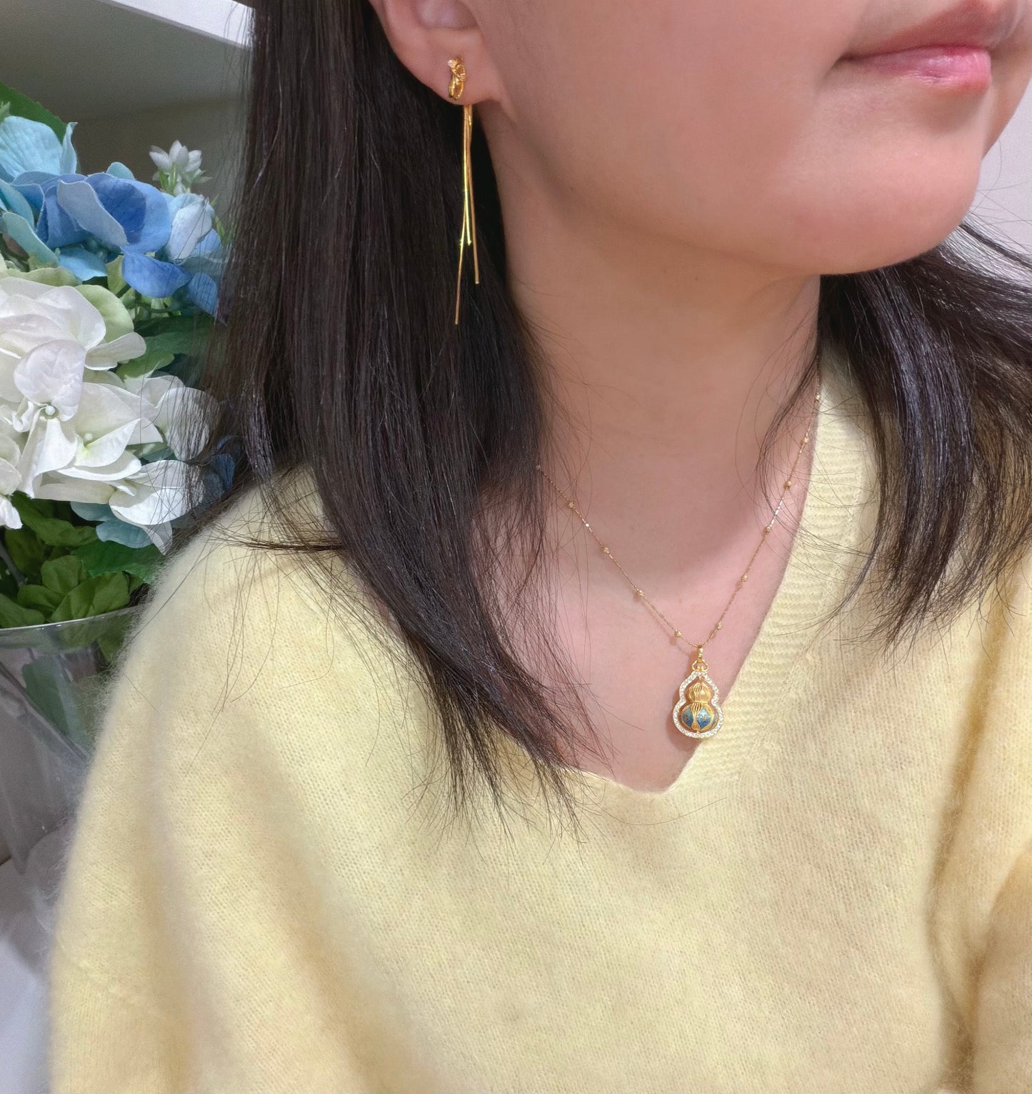 Rotating Enamel "Hu Lu" Pendant Necklace - Lunelle Atelier