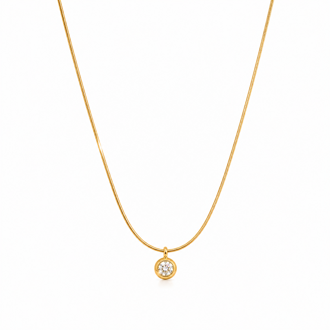 Bubble Moissanite Snake Chain Necklace - Lunelle Atelier