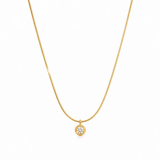 Bubble Moissanite Snake Chain Necklace - Lunelle Atelier