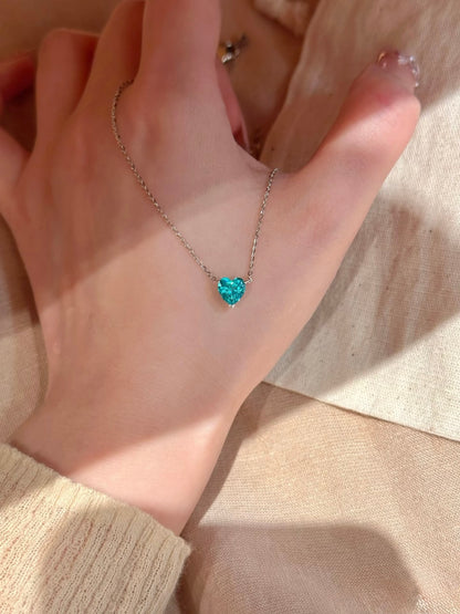 Paraiba Heart Glow Necklace - Lunelle Atelier