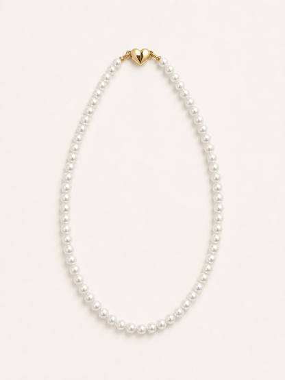 Aurora Freshwater Pearl Necklace | Heart Magnetic Clasp - Lunelle Atelier