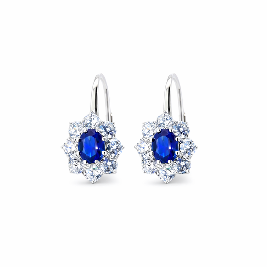 Midnight Bloom Lab-Grown Sapphire Drop Earrings - Lunelle Atelier
