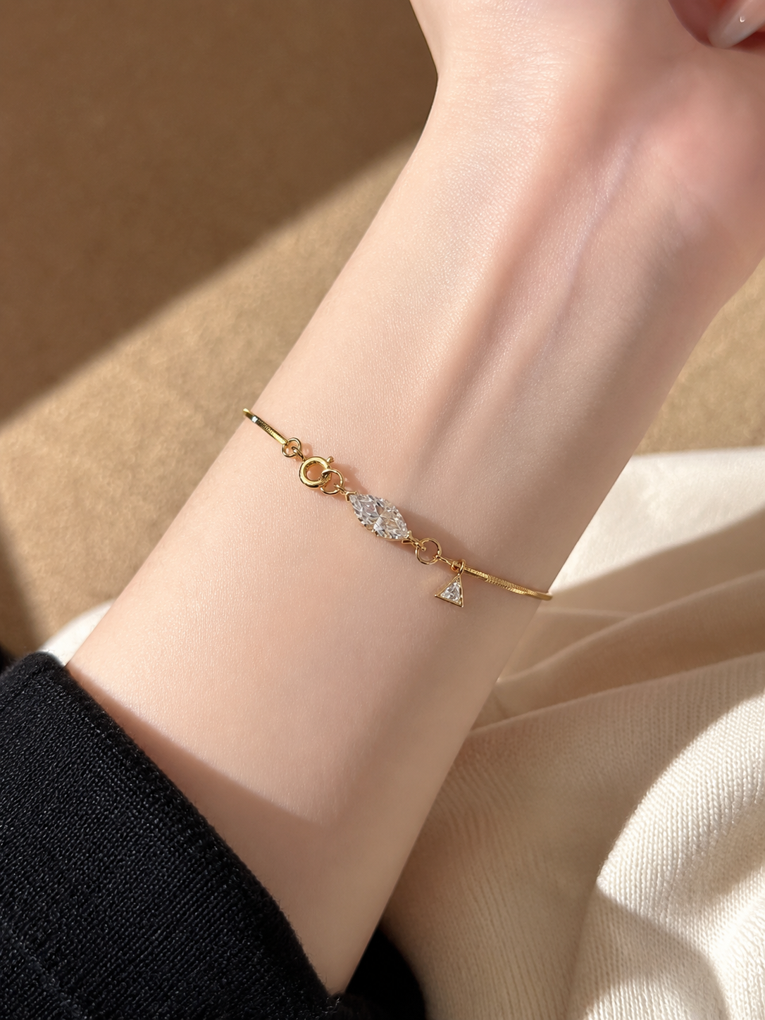 Marquise Grace Snake Chain Bracelet