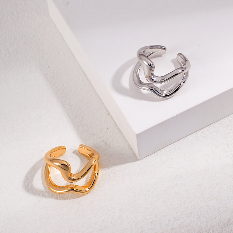 Double Wave Open Ring