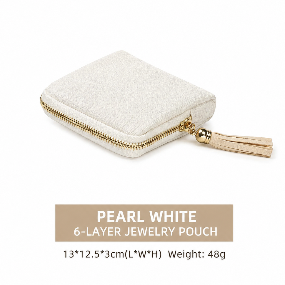 Lunelle Jewelry Pouch with 6 Compartment Storage - Lunelle Atelier