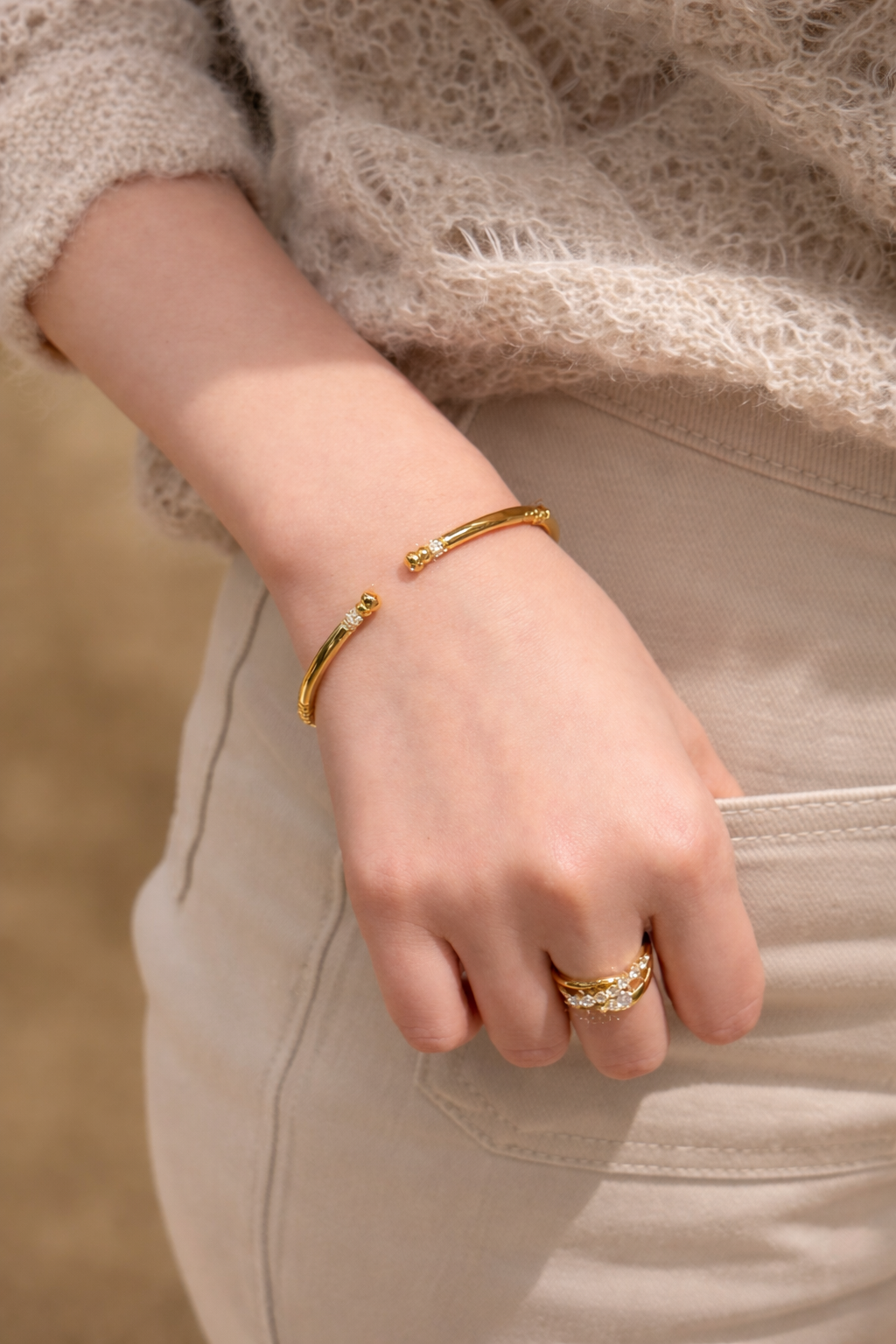 Slim Open Chime Bangle - Lunelle Atelier