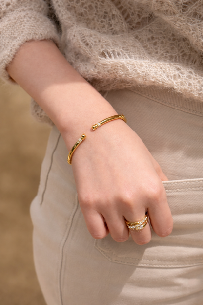 Slim Open Chime Bangle - Lunelle Atelier