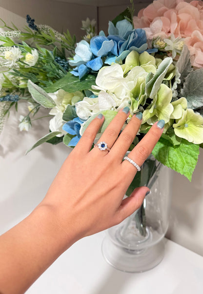 Midnight Bloom Lab-Grown Sapphire Ring - Lunelle Atelier