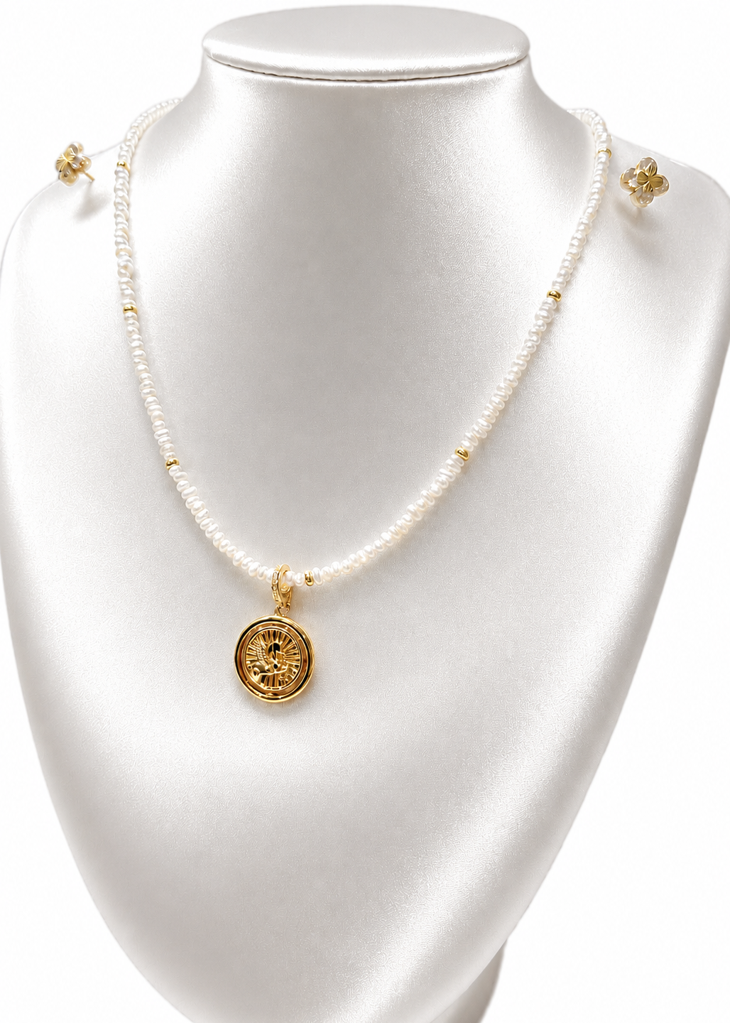 Mini Freshwater Pearl Beaded Necklace | 18k Gold Plated